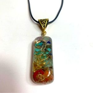 Glass pendant with multi colors necklace
